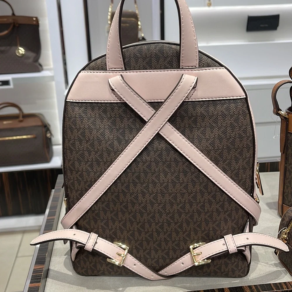 Michael Kors Backpack Bag Jaycee Md Backpack Powder Blush 35S2G8TB2B Brown